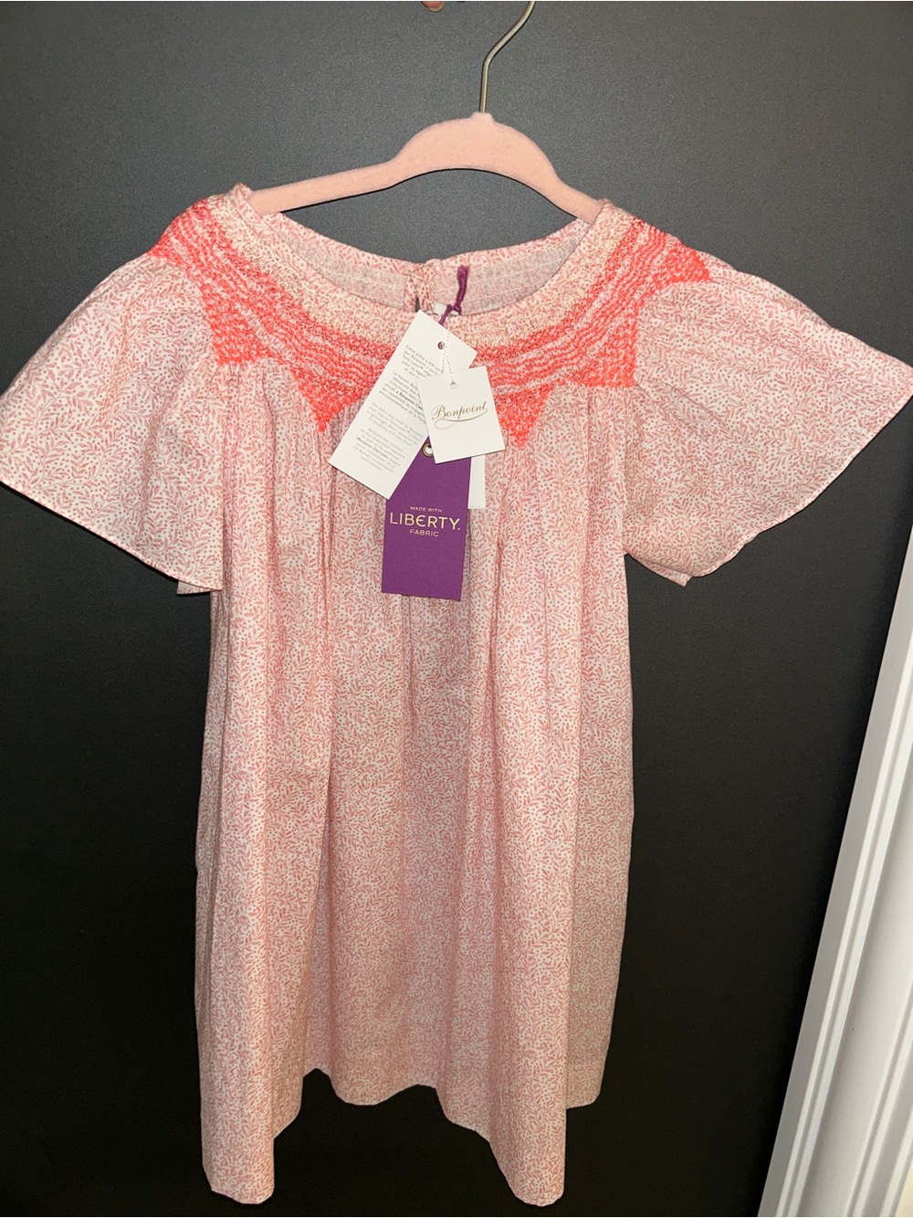 Bonpoint Girls' Pink Smocked Yoke Dress
